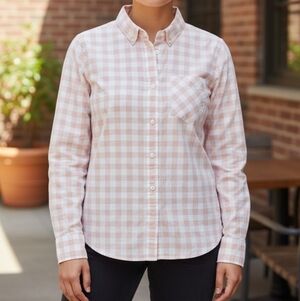 J. Crew | 100% Cotton Gingham Lightweight Button Down Womens Blouse SIZE 0